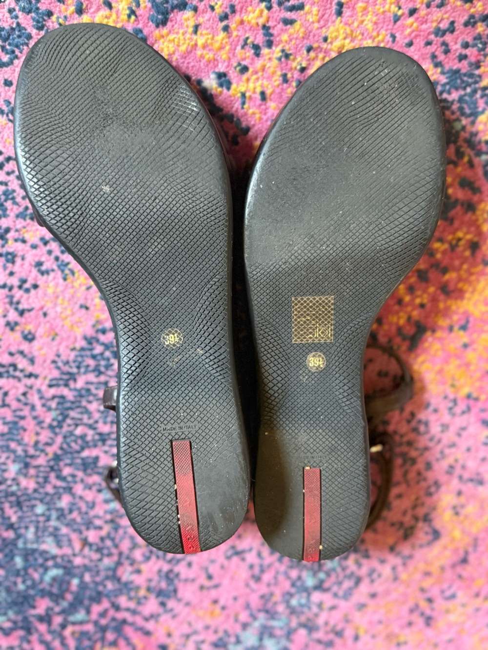 Vintage Prada Sport Linea Rossa Brown Leather T-Strap Wedge Sandals 90s - Picture 8 of 9